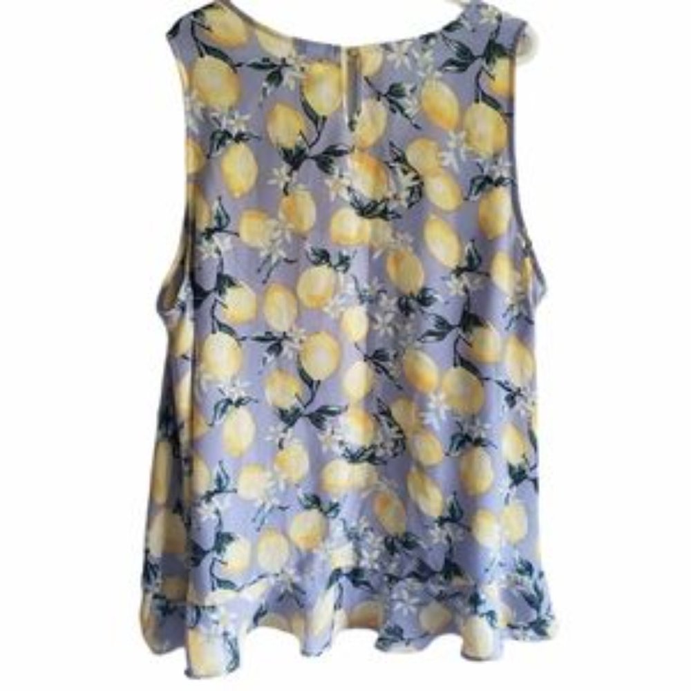 Torrid Lemon Print Flowy Summer Plus Size Tank Top - image 5